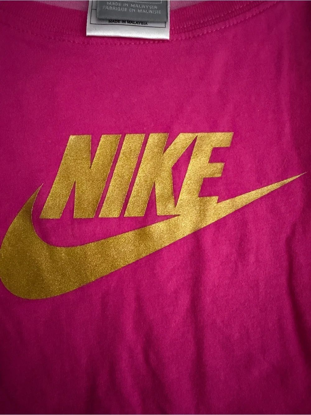 🩷💛🏃🏻‍♀️NIKE Magenta Pink Cotton Logo Tee